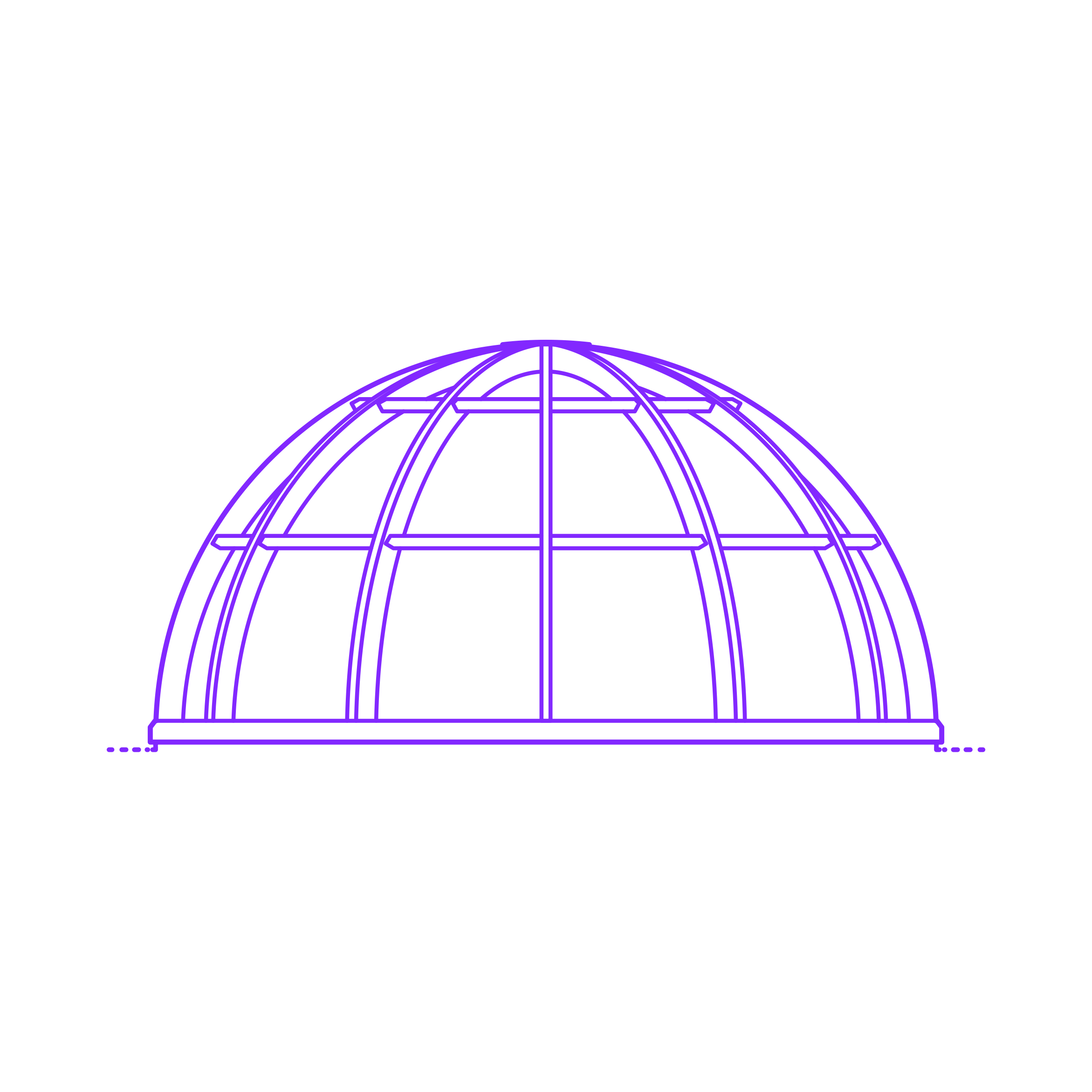 Buildings Skylights Dome Segmented Line Art Illustration Svg Free Vectors